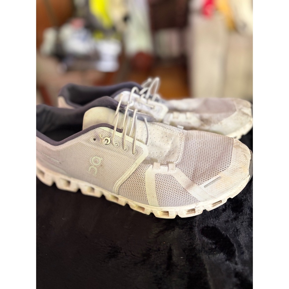On Running Cloud Mens 12 Grey White Low Top CloudTec Speed Lace Sneakers EU 47